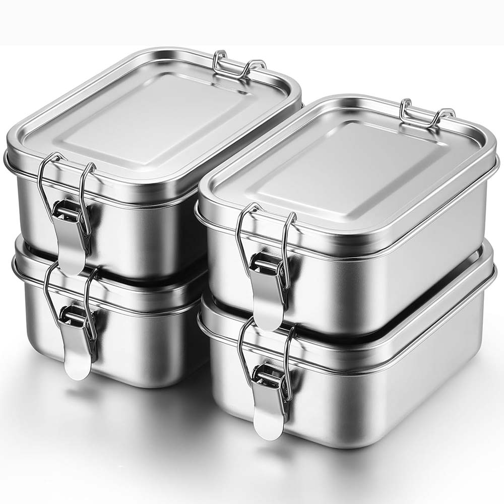 Food Storage Kits - 4Pcs Stainless Steel Bento Box Metal