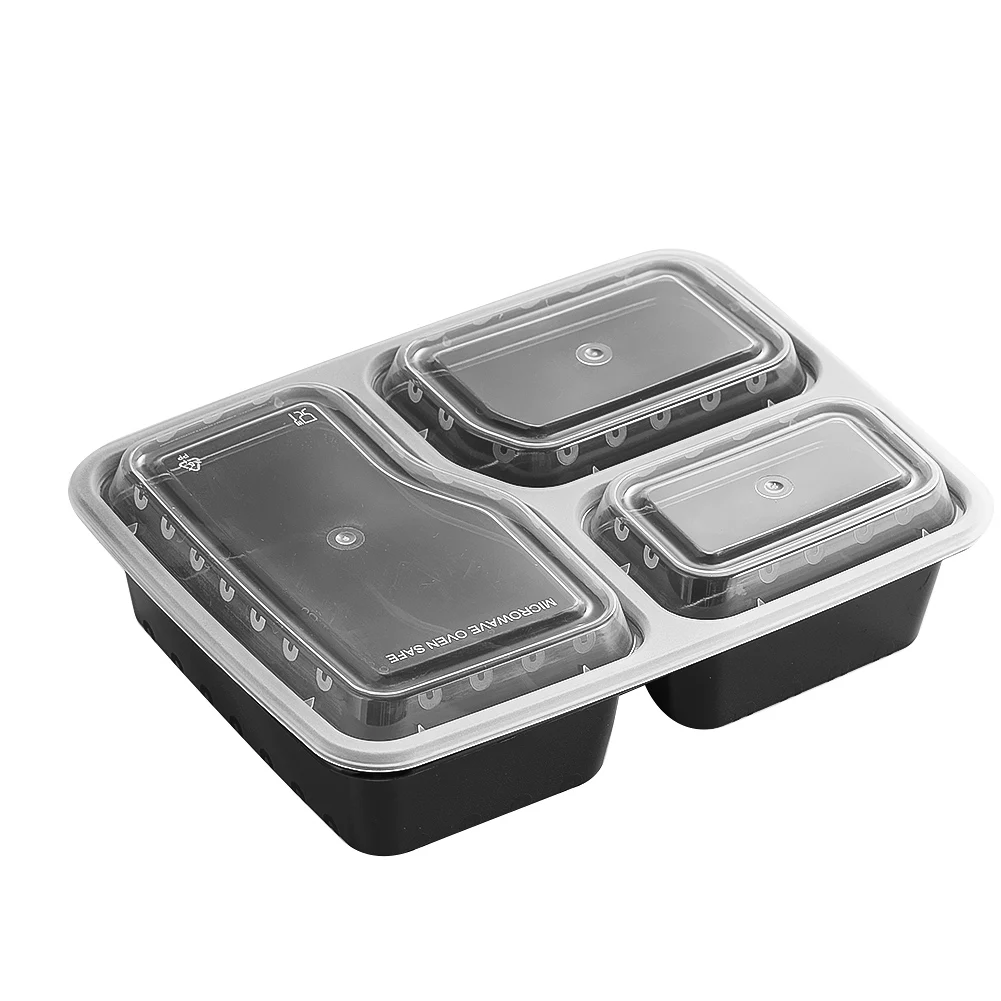 Food Storage Oven Safe - 7 Pack 3 Compartment Meal Prep