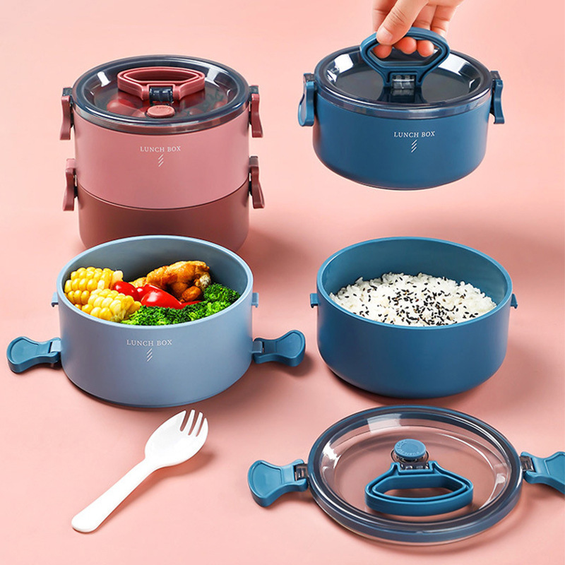 Food Storage With Compartments - Double Bento Box Student School thermal