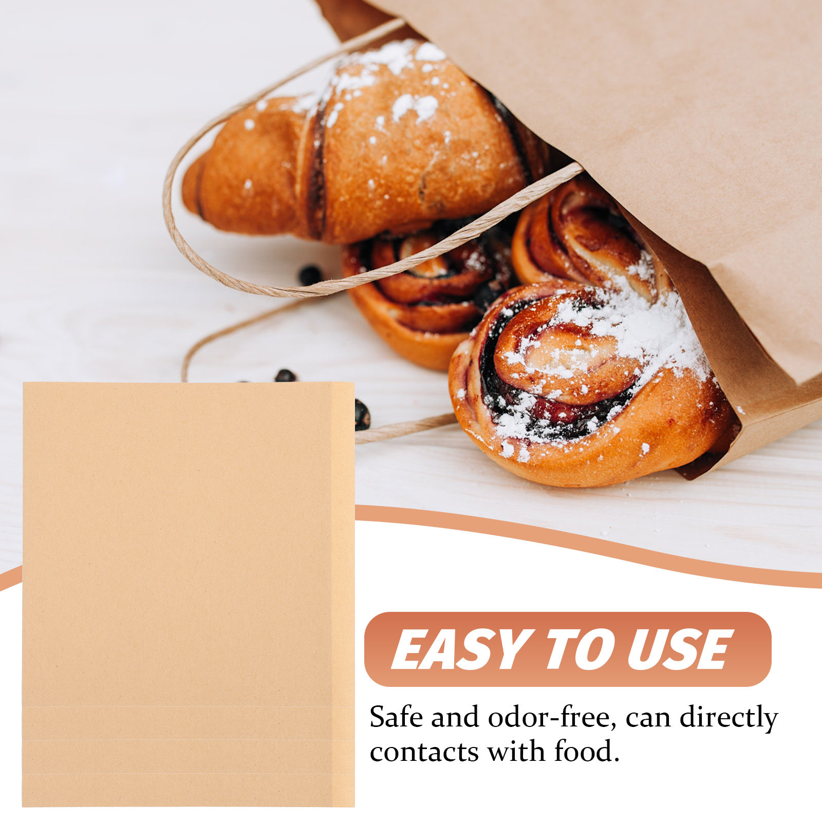 Food Storage Bag - 200Pcs Eco Friendly Food Grade Kraft