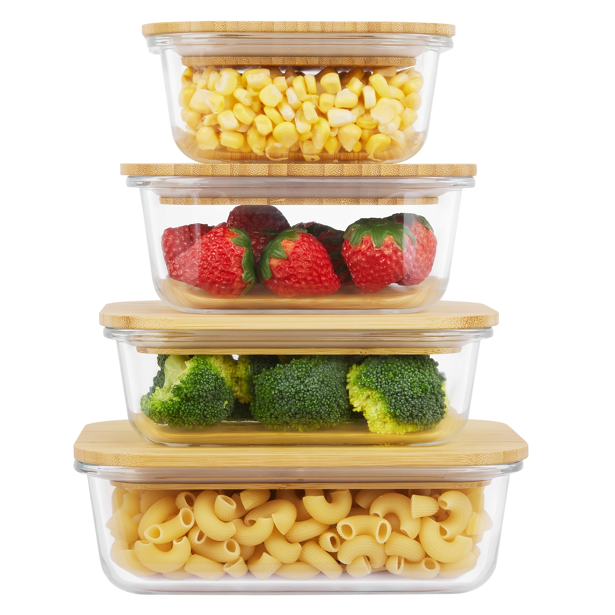 Food Storage Oven Safe - 8pcs(4pcs Containers And 4pcs Lids) Food