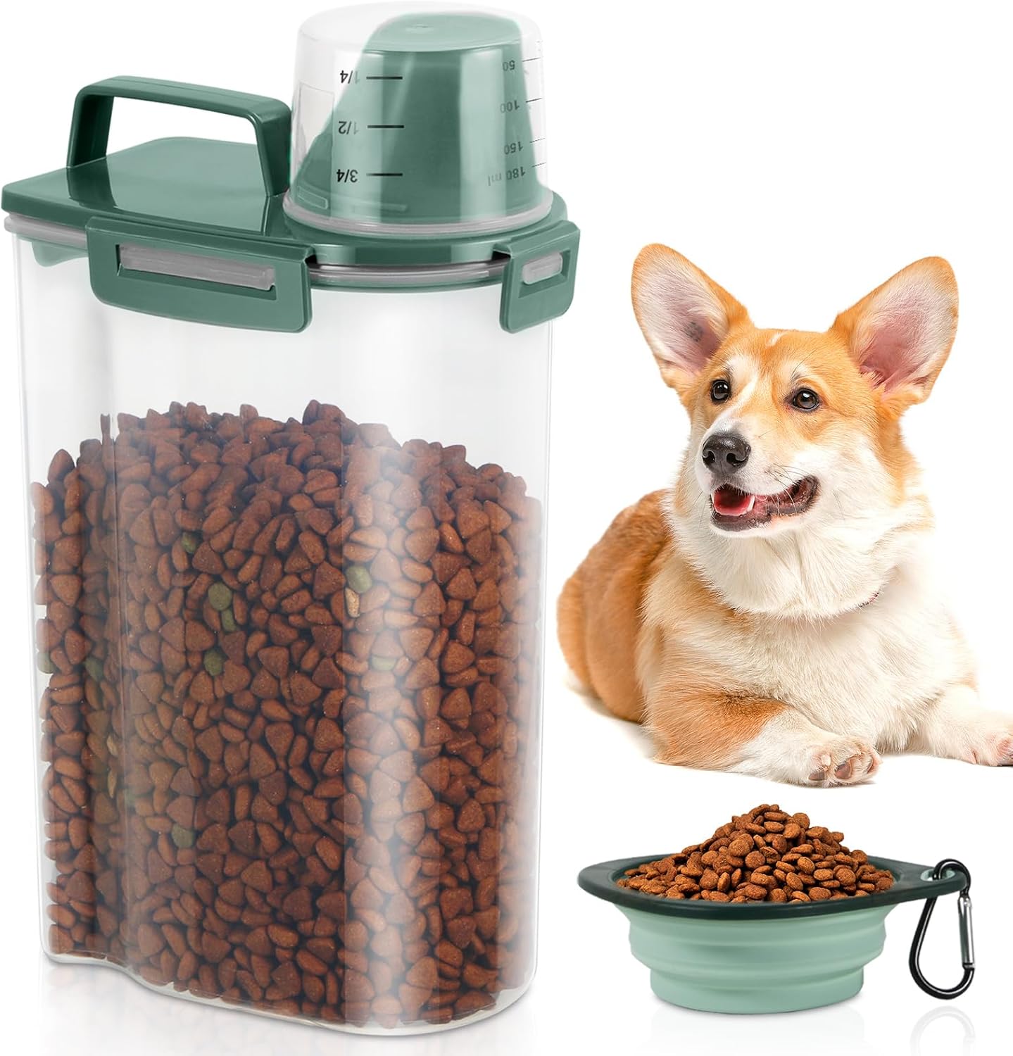 Food Storage Dispenser - 3Lbs Pet Food Storage Container with