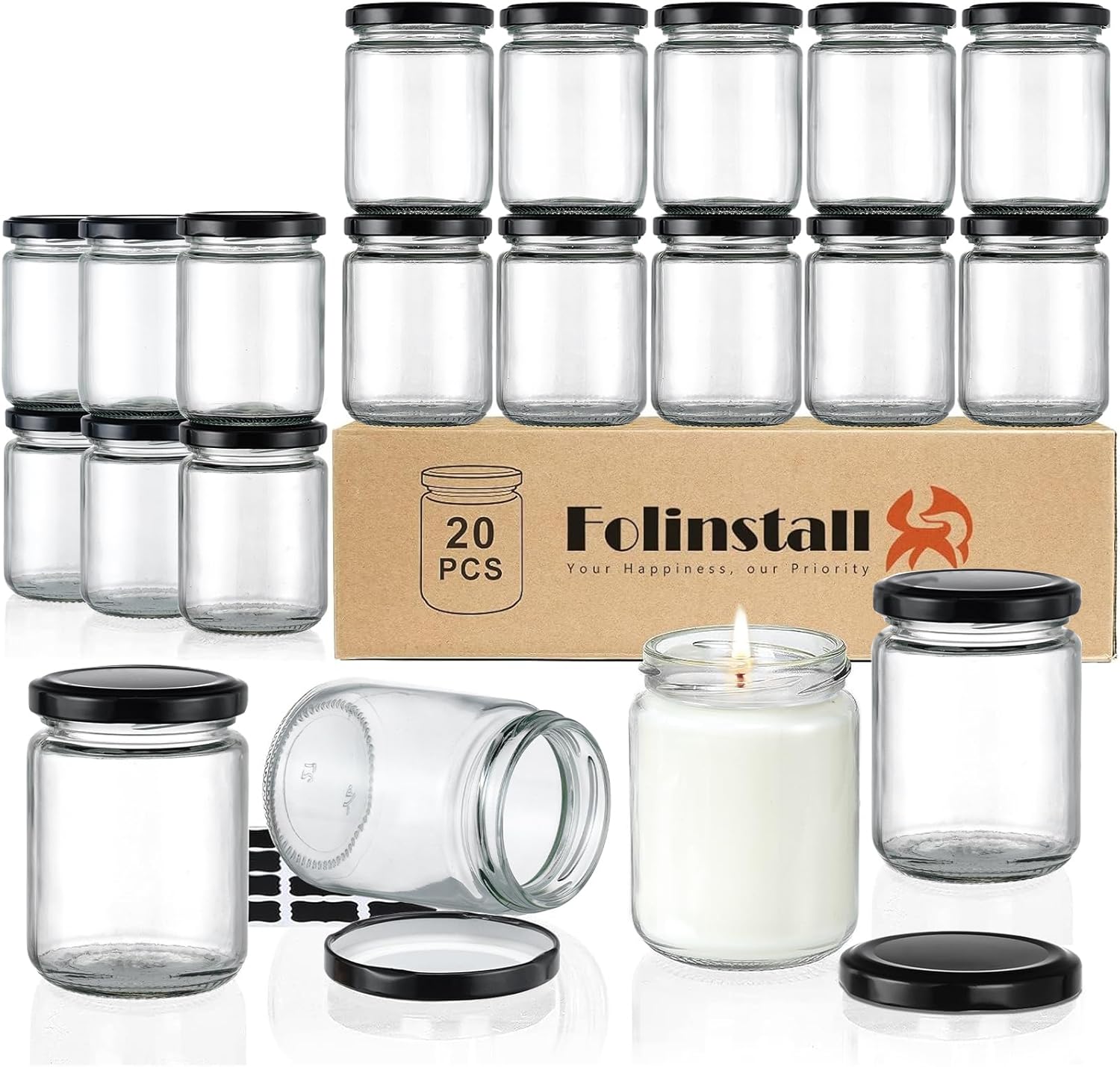 Food Storage With Glass Lids - 8 oz Small Glass Jars with