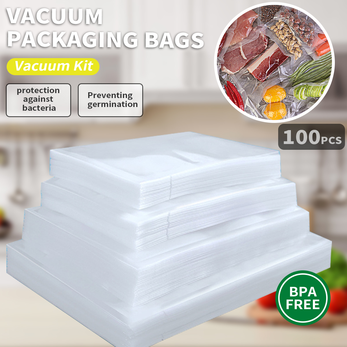 Food Storage Bag - Vacuum Sealing Machine Accessories，Food preservation bag,