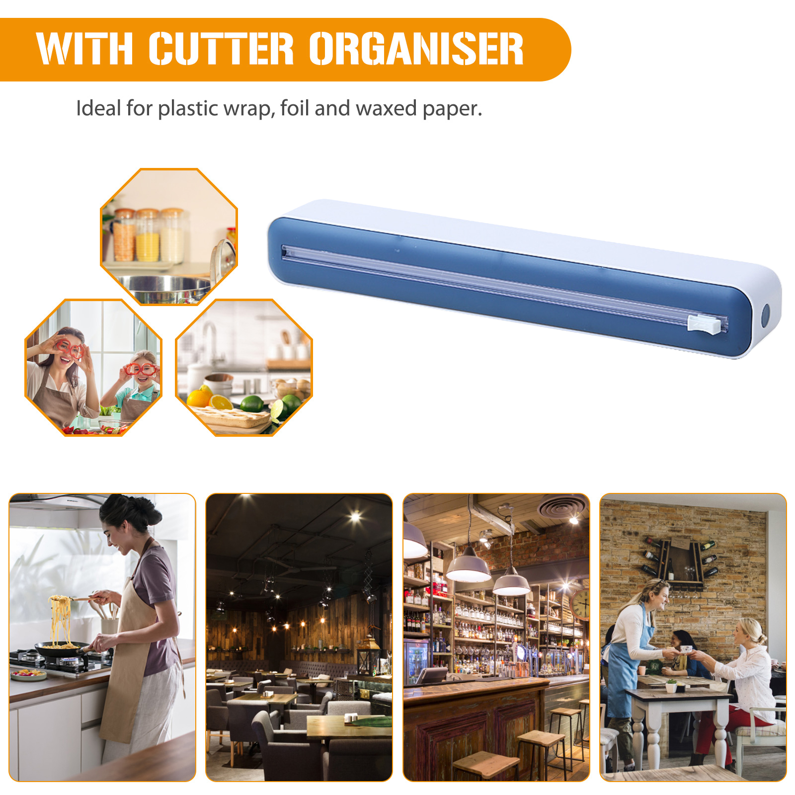 Food Storage Dispenser - Waterproof Plastic Wrap Dispenser with Slide