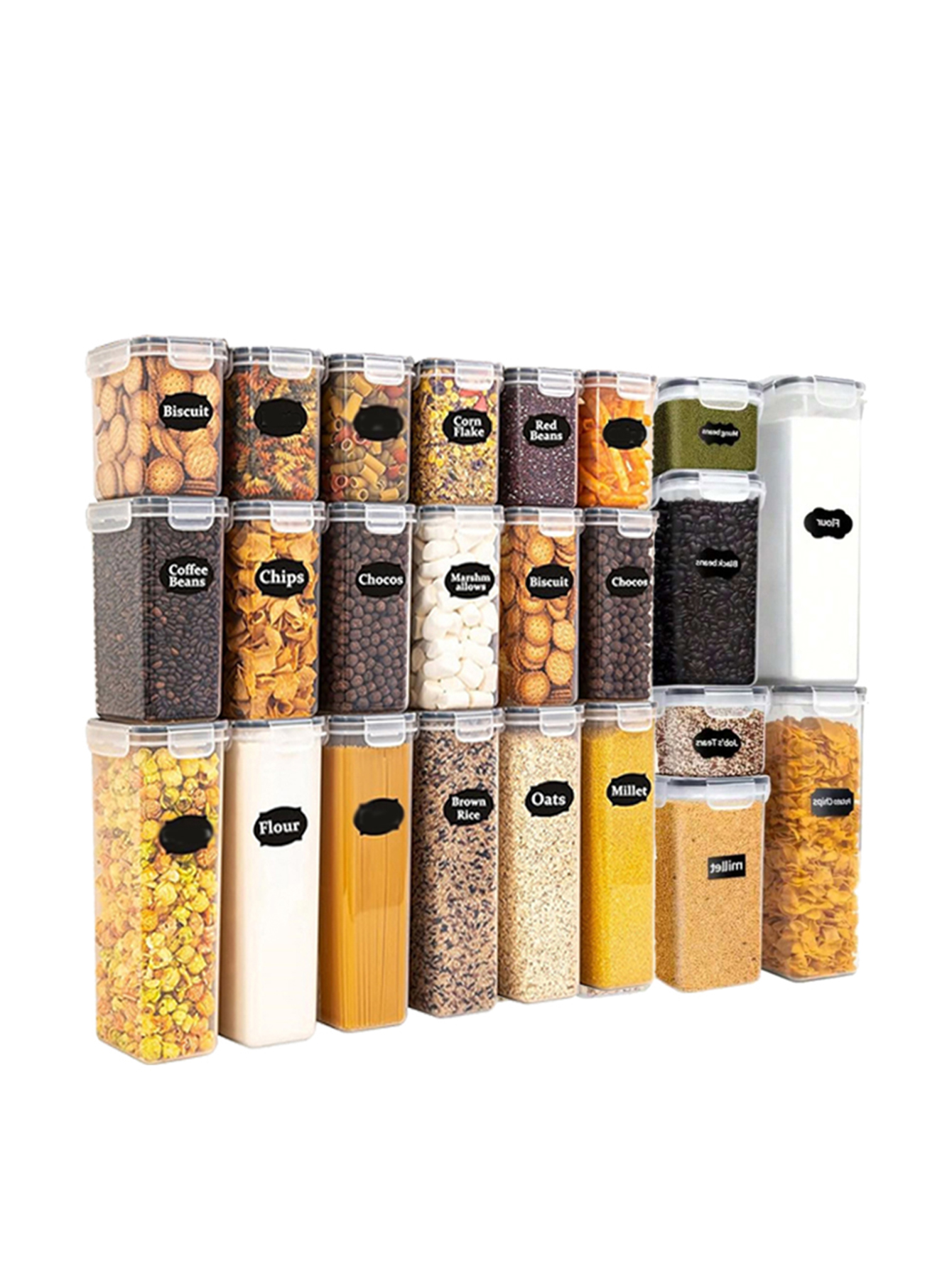 Food Storage Jar Labels - 12pcs，Airtight food storage containers with LIDS