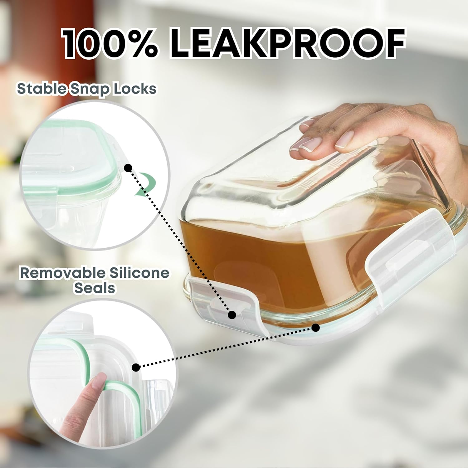 6 PC Square Glass Food Storage - огляд і ціна Set Food Storage