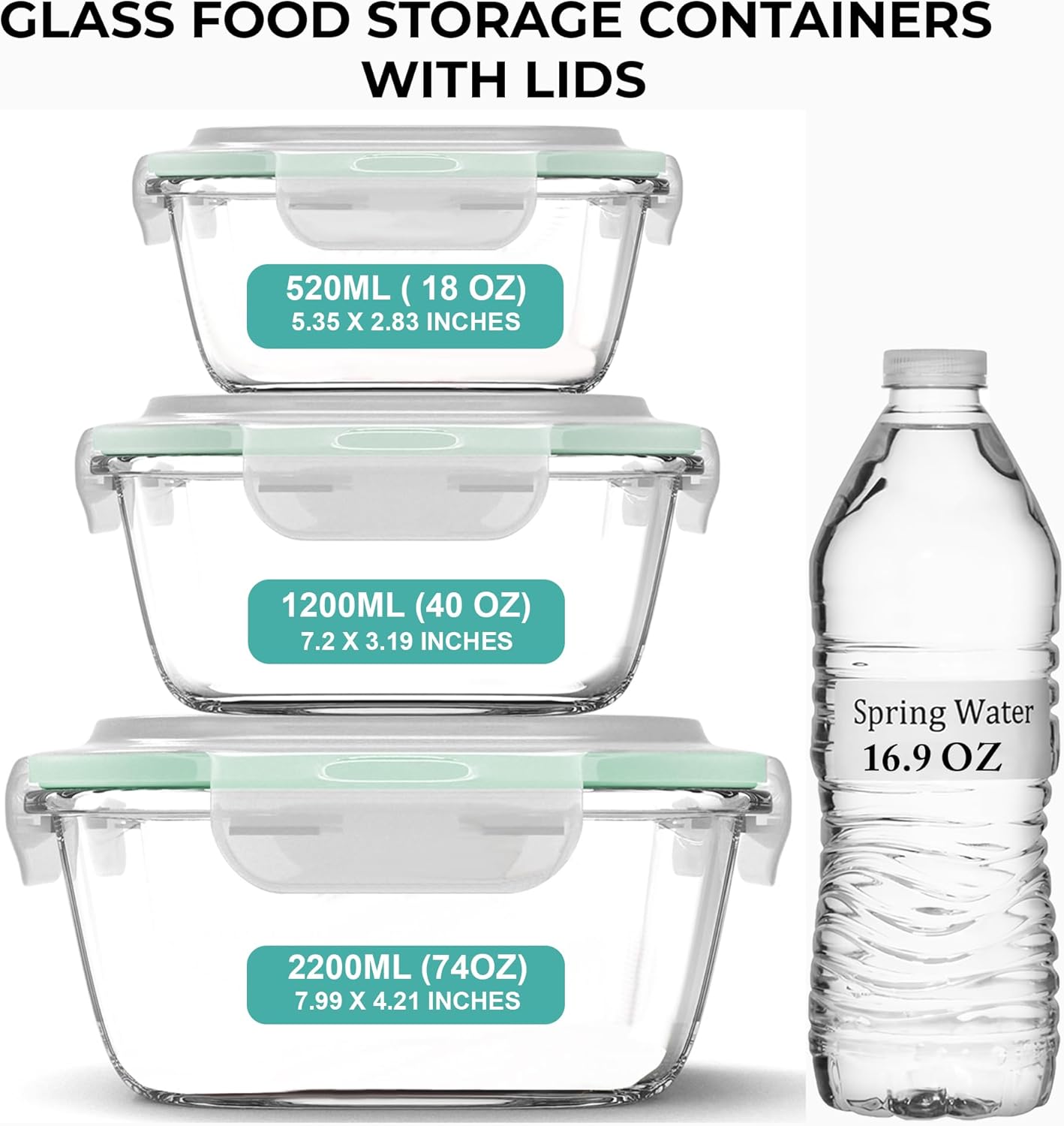 6 PC Square Glass Food Storage - огляд і ціна Set Food Storage