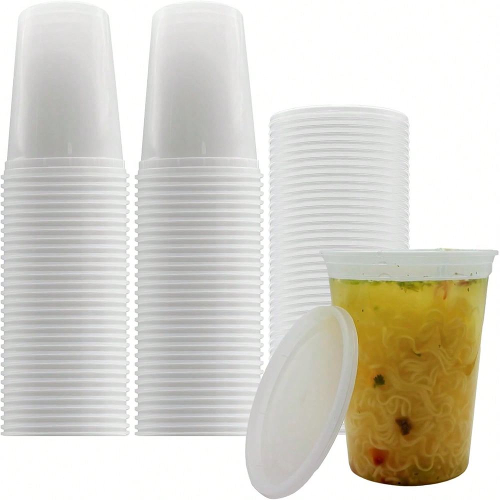 60 Sets 8oz Containers With Li - огляд і ціна Food Storage Freezer Containers