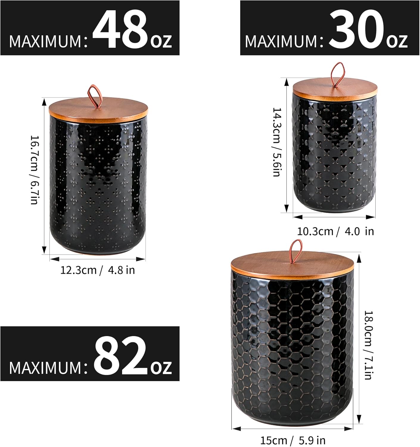 Black Ceramic Canister Set wit - огляд і ціна Set Food Storage