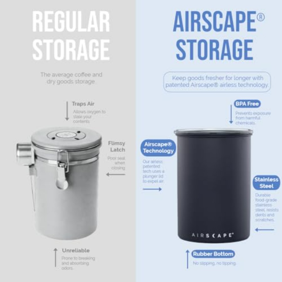Airscape Stainless Steel Coffe - огляд і ціна Food Storage Stainless Steel
