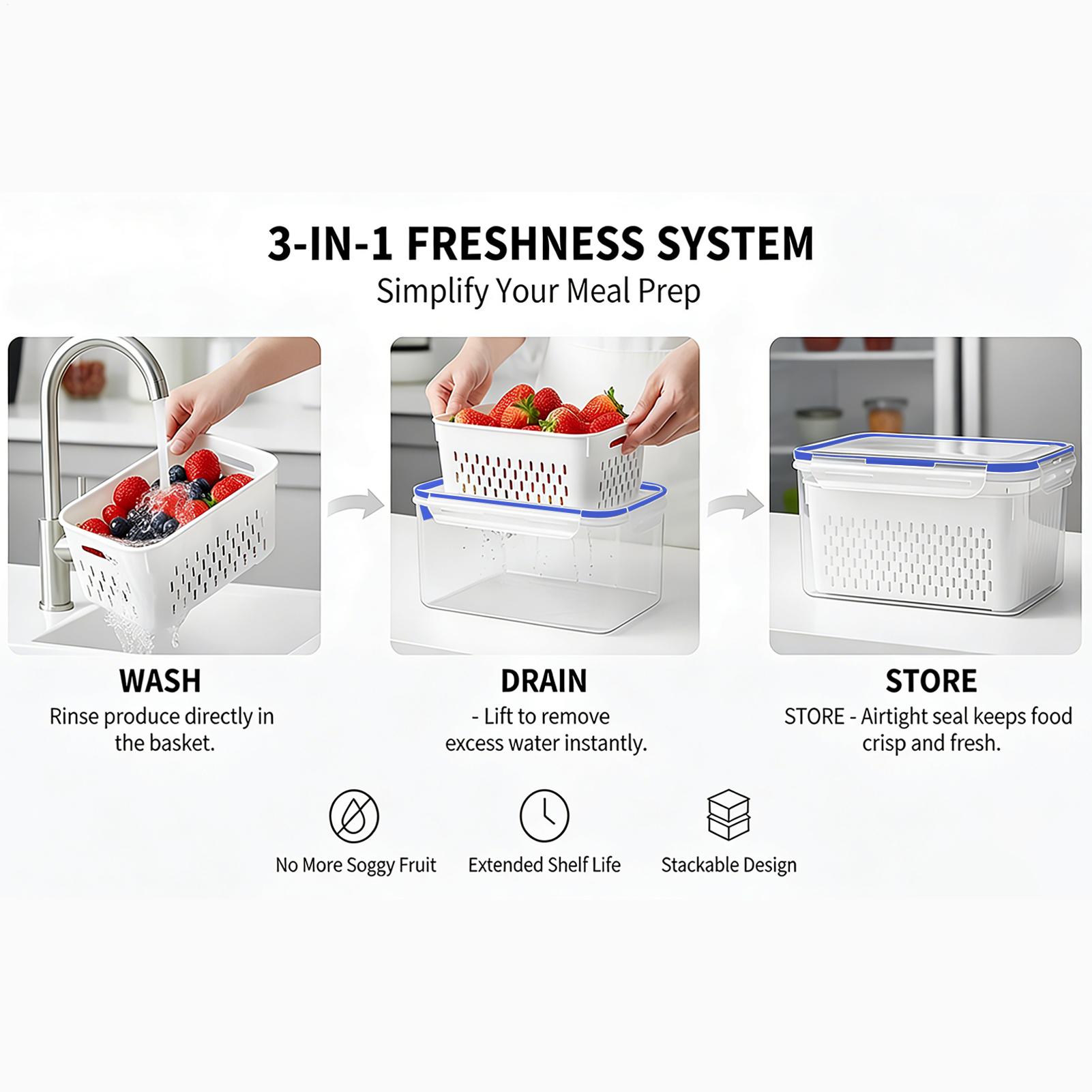 4 In 1 Food Storage Container  - огляд і ціна Food Storage With Colander