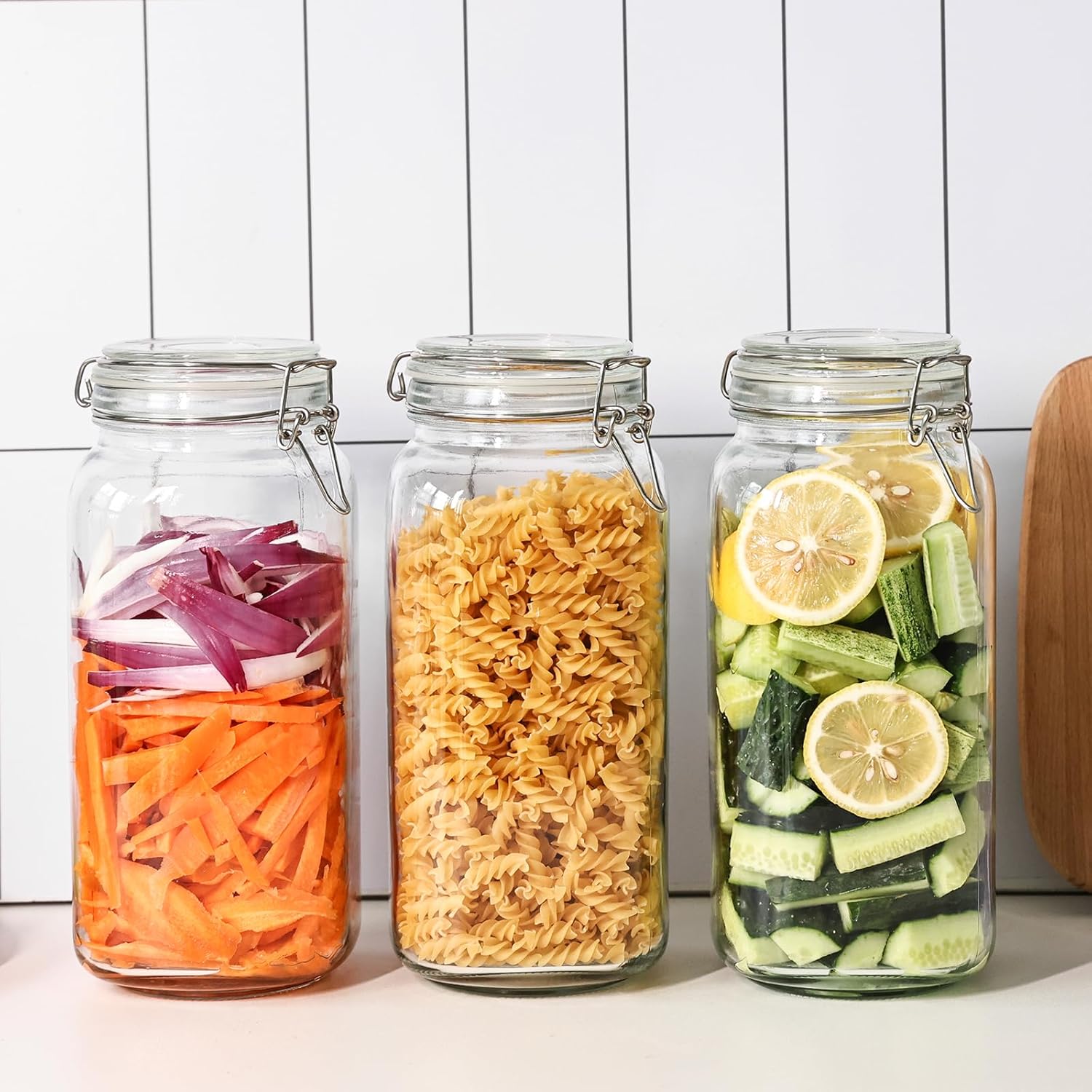 3 Pack 78oz    Glass Jars with - огляд і ціна Food Storage With Glass Lids