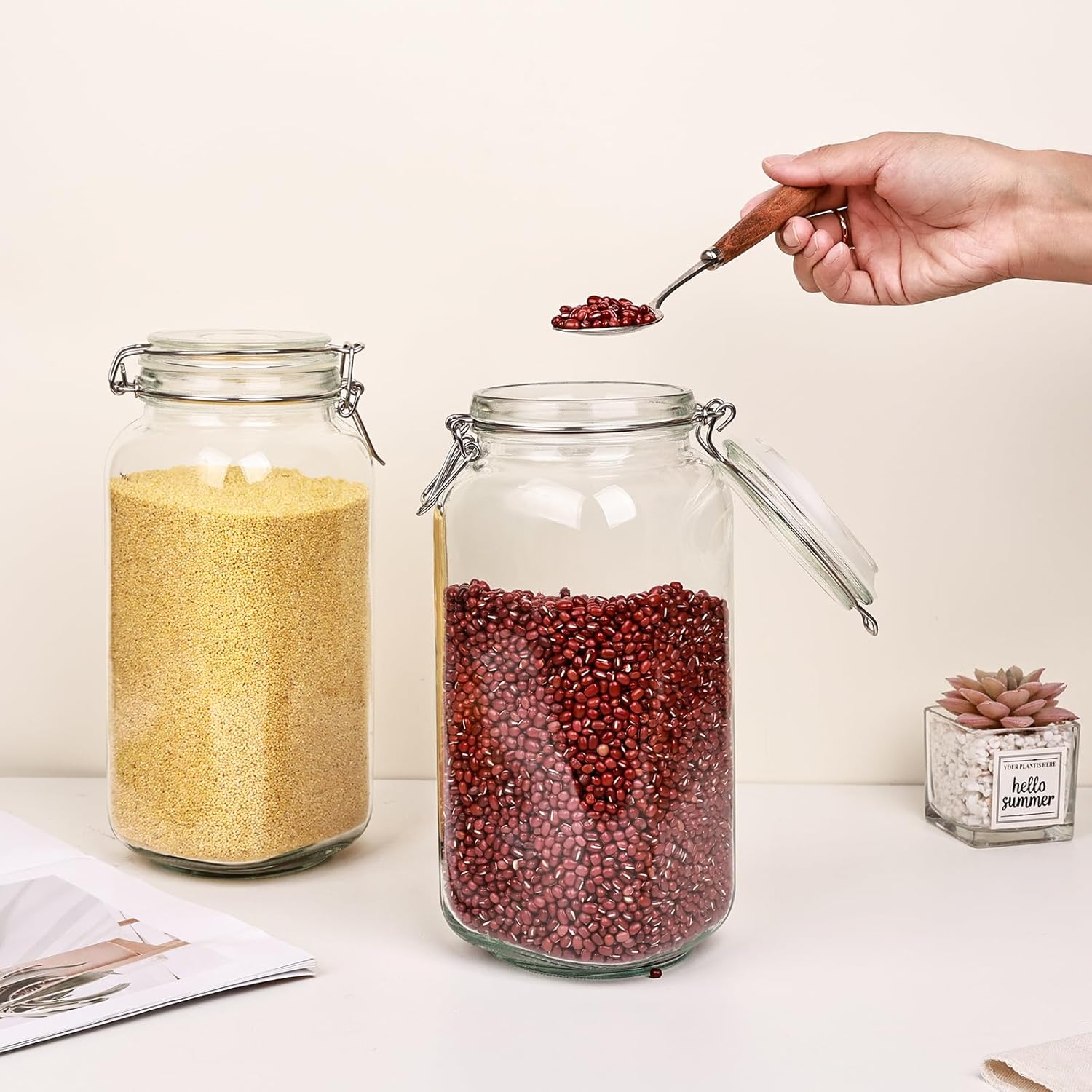 3 Pack 78oz    Glass Jars with - огляд і ціна Food Storage With Glass Lids