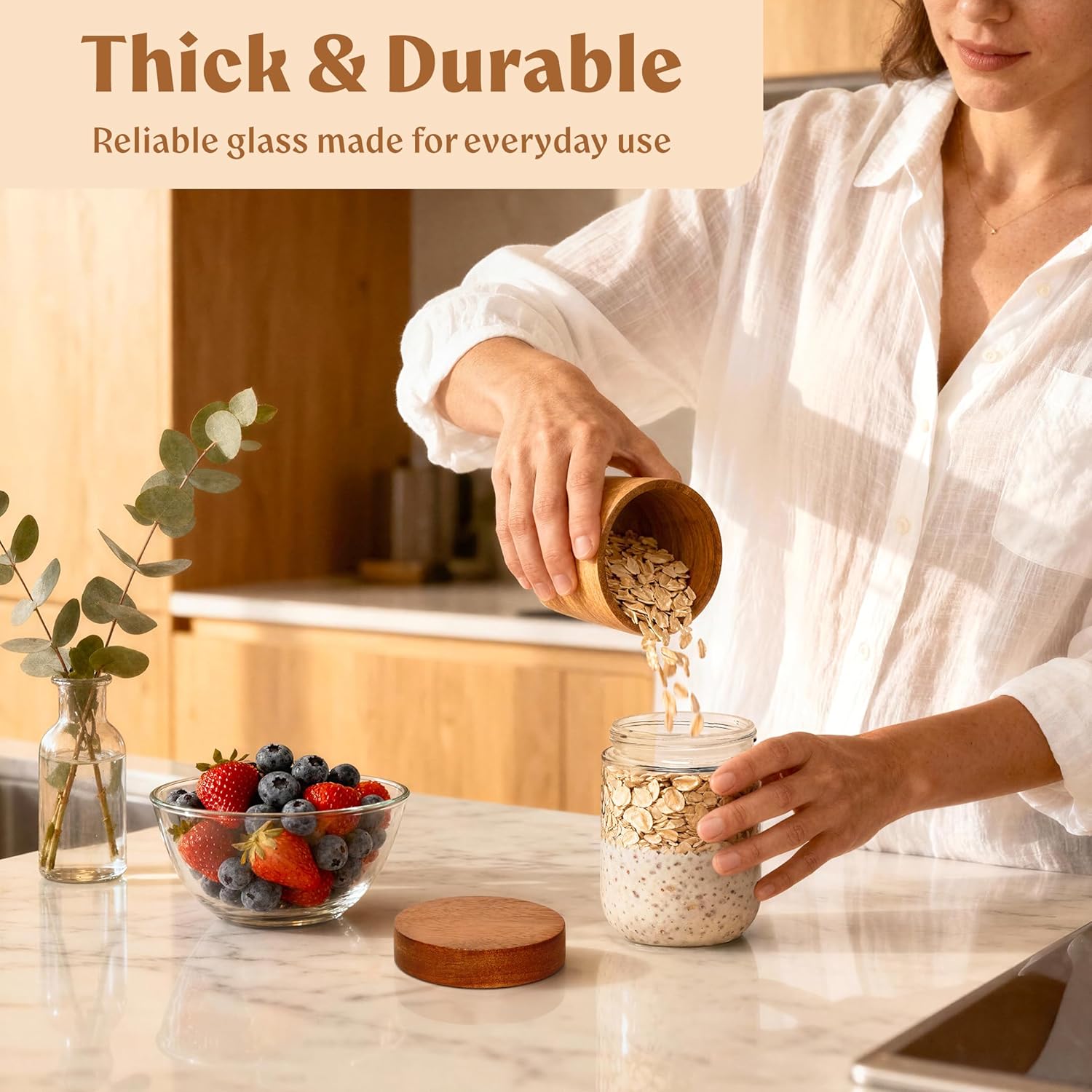 Overnight Oats Containers with - огляд і ціна Food Storage With Glass Lids