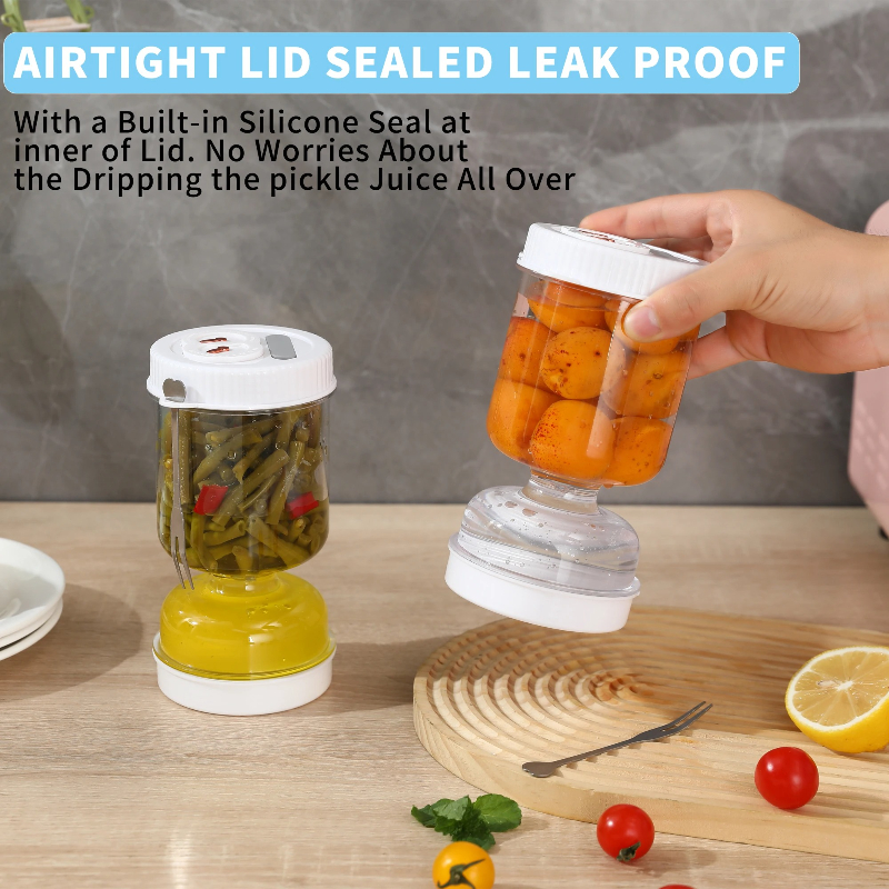 Pickles Jar with Lids Strainer - огляд і ціна Food Storage With Dividers