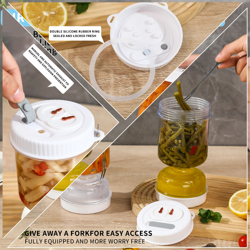 Pickles Jar with Lids Strainer - огляд і ціна Food Storage With Dividers