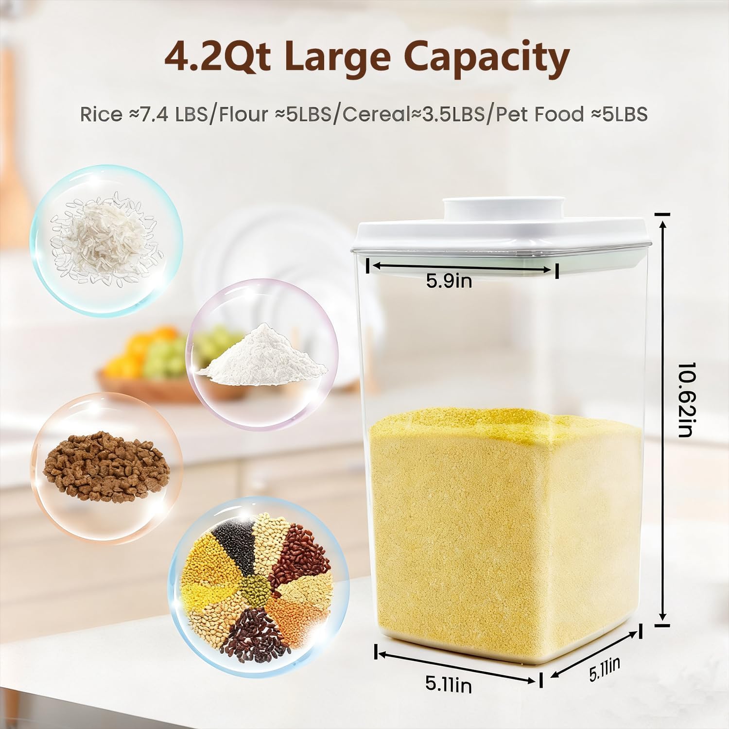 4 Pcs Large Pop Airtight Food  - огляд і ціна Set Food Storage