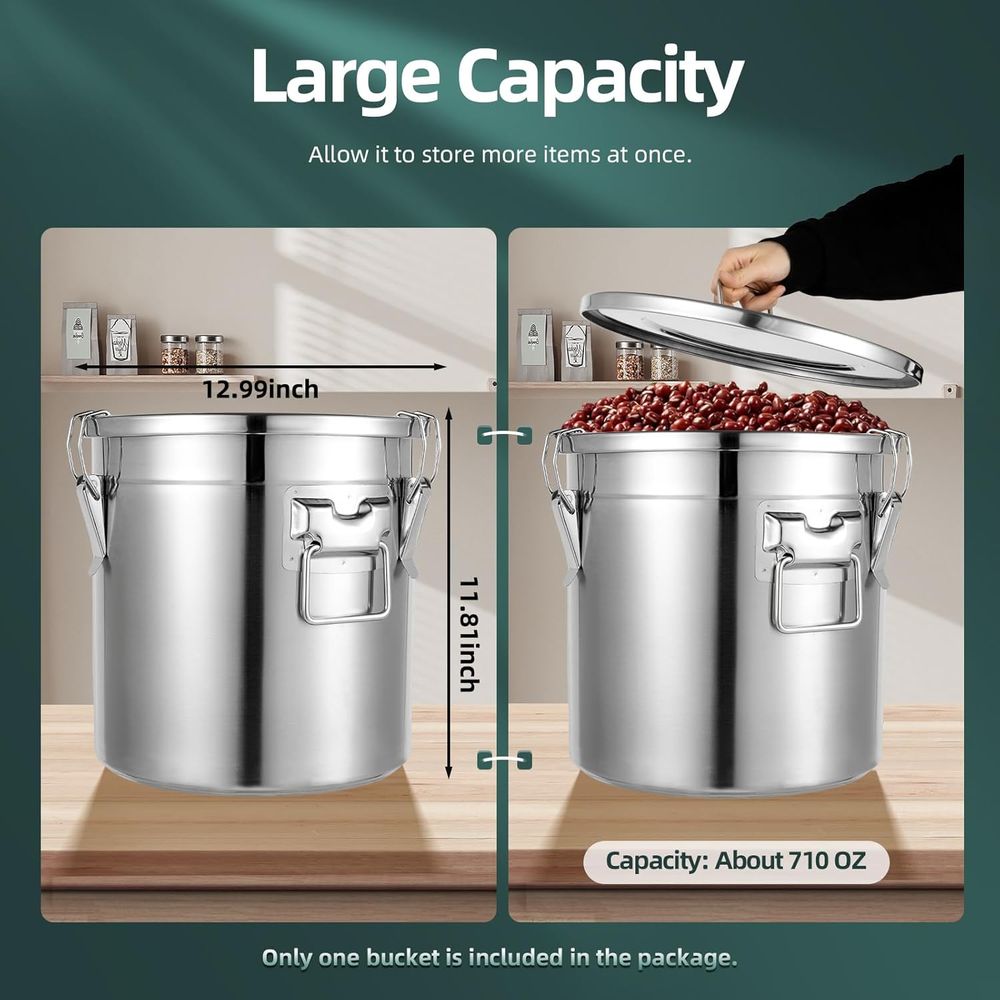 21L Stainless Steel Airtight C - огляд і ціна Food Storage Stainless Steel