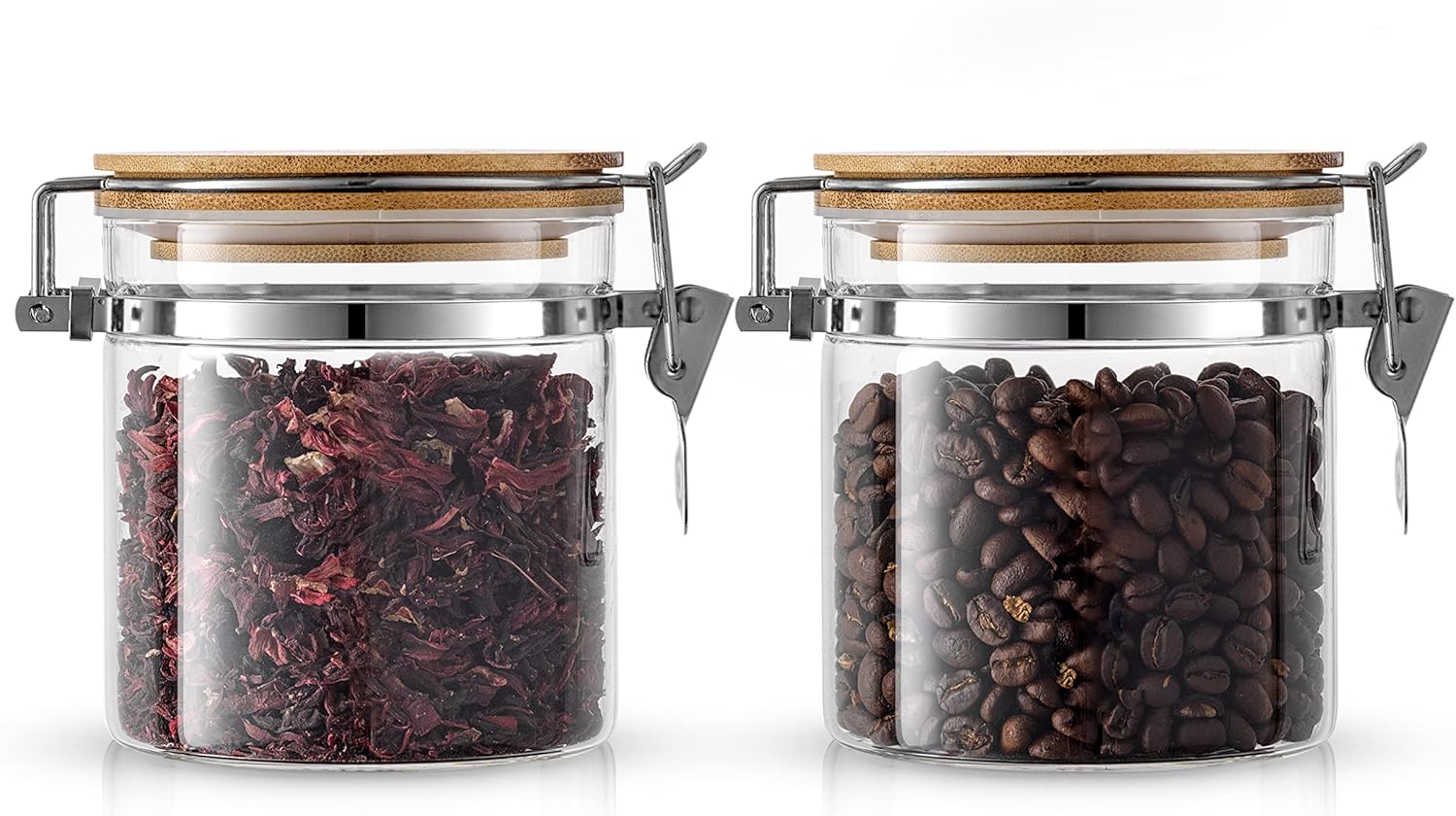 Glass Jars With Bamboo Lids (1 - огляд і ціна Set Food Storage