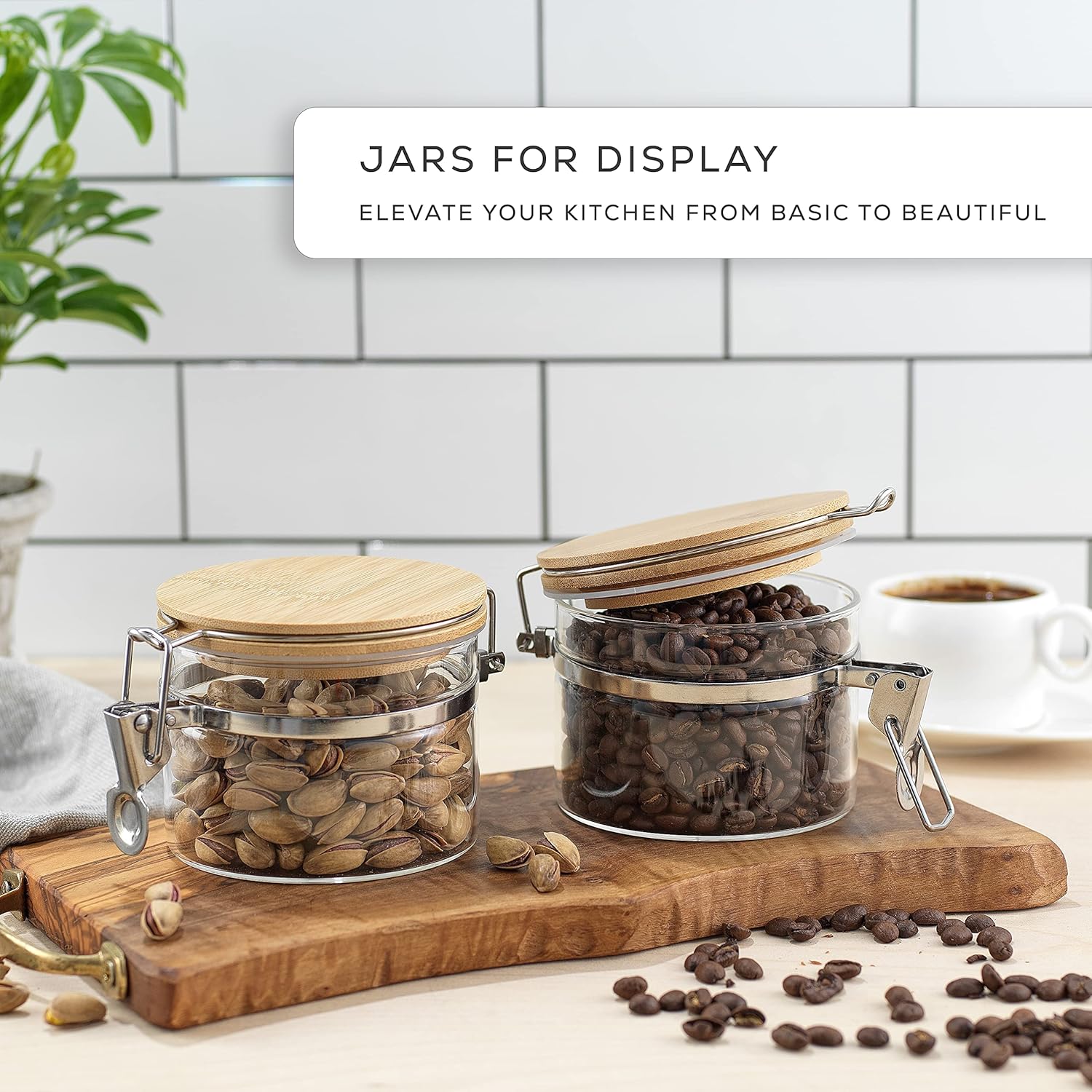 Glass Jars With Bamboo Lids (1 - огляд і ціна Set Food Storage