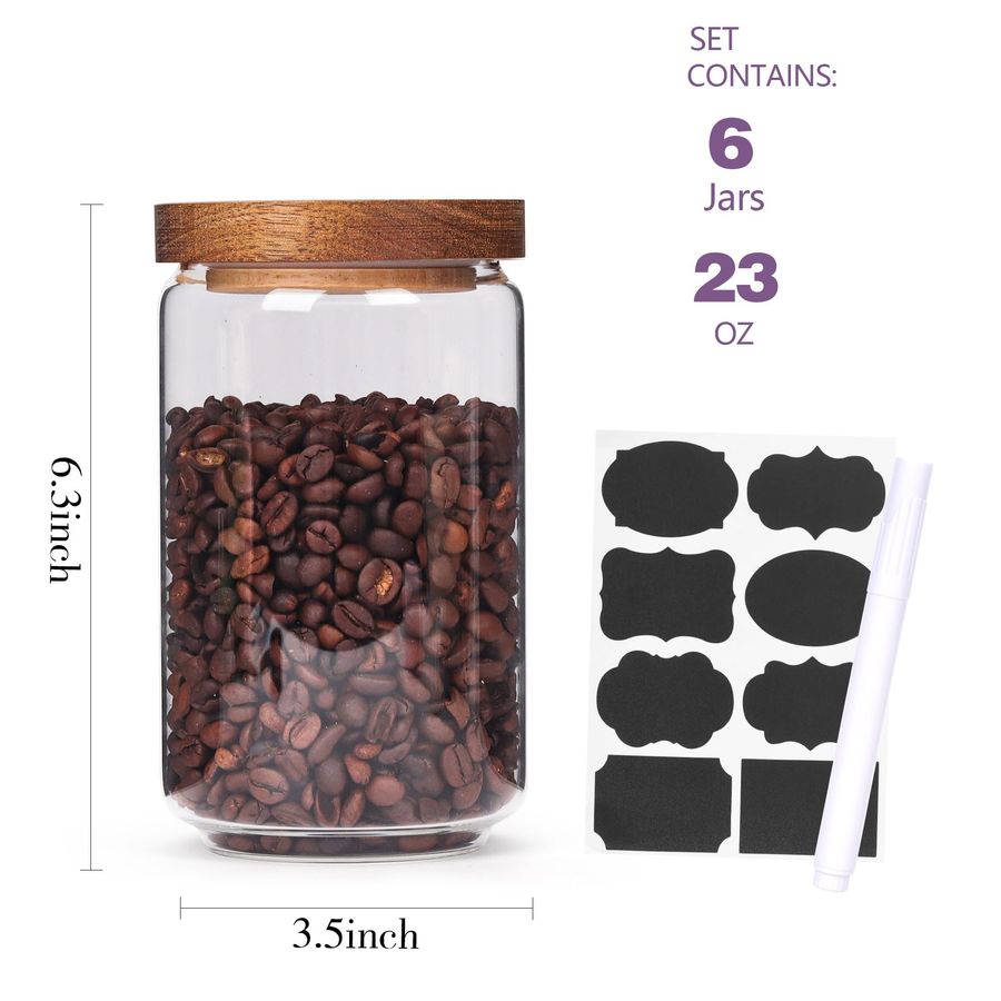 of 6 Glass Pantry Storage Jars - огляд і ціна Food Storage Pantry