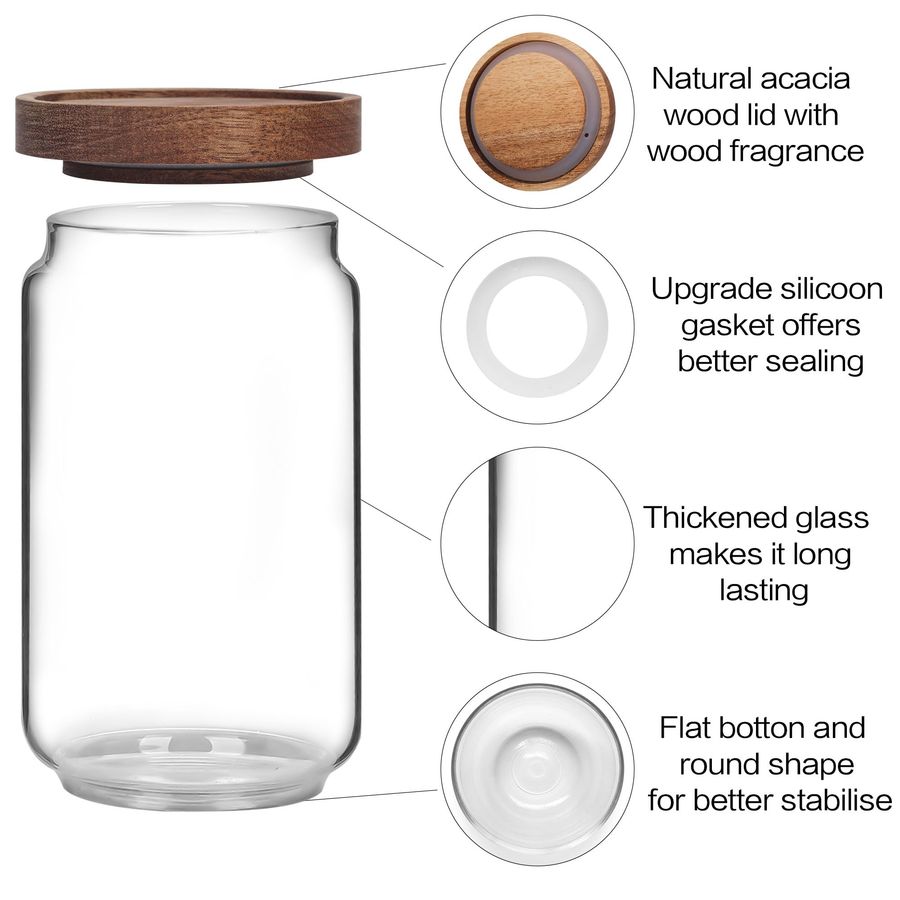 of 6 Glass Pantry Storage Jars - огляд і ціна Food Storage Pantry