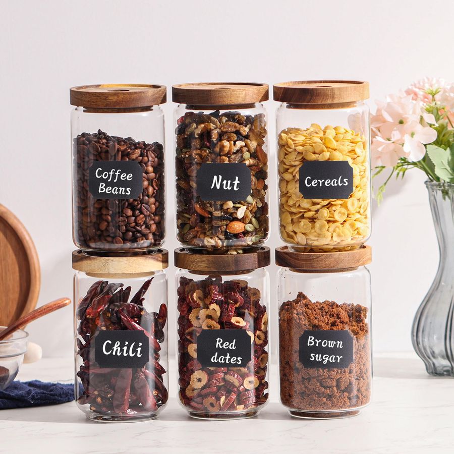 of 6 Glass Pantry Storage Jars - огляд і ціна Food Storage Pantry