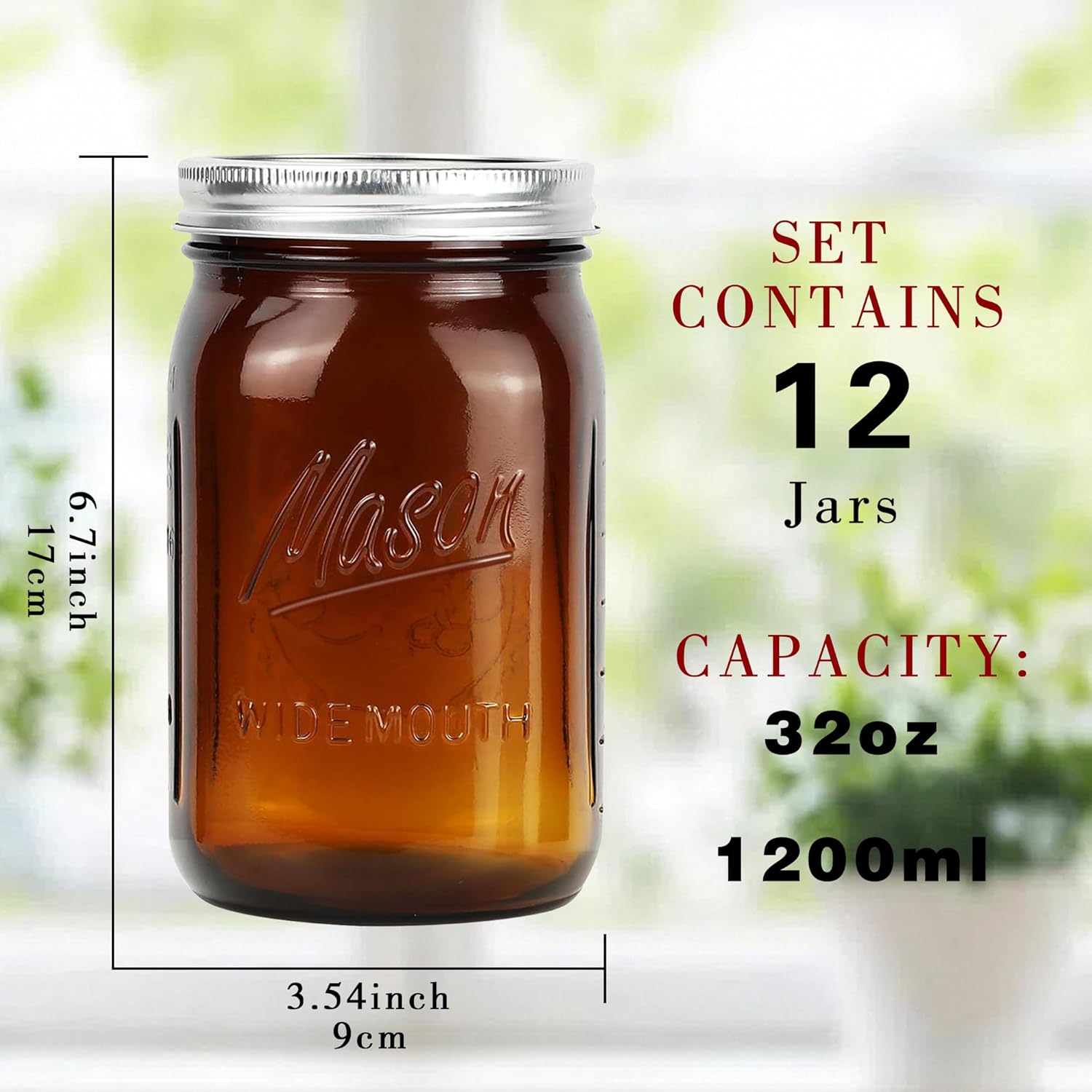 Amber Wide Mouth    Jars 32 oz - огляд і ціна Food Storage With Glass Lids