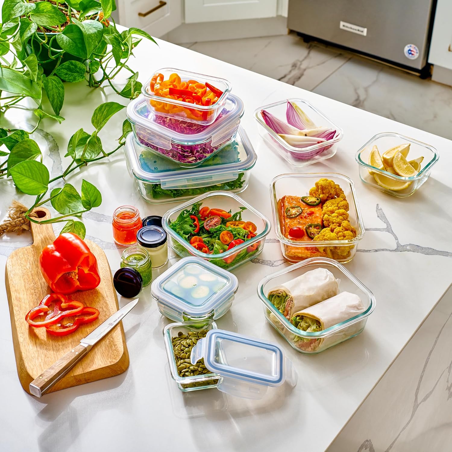 40pc Glass Food Storage Contai - огляд і ціна Food Storage Freezer Containers