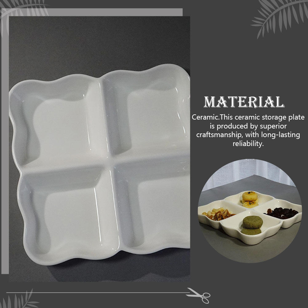 4-Compartment Ceramic Snack Di - огляд і ціна Food Storage With Compartments
