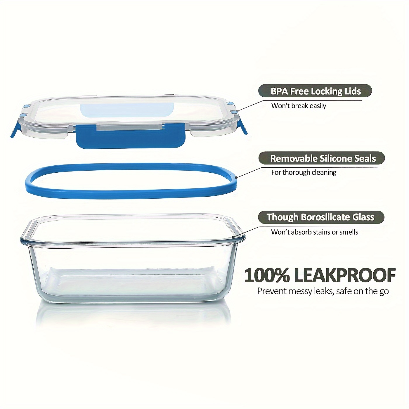 17pcs Glass Food Storage Conta - огляд і ціна Food Storage Oven Safe