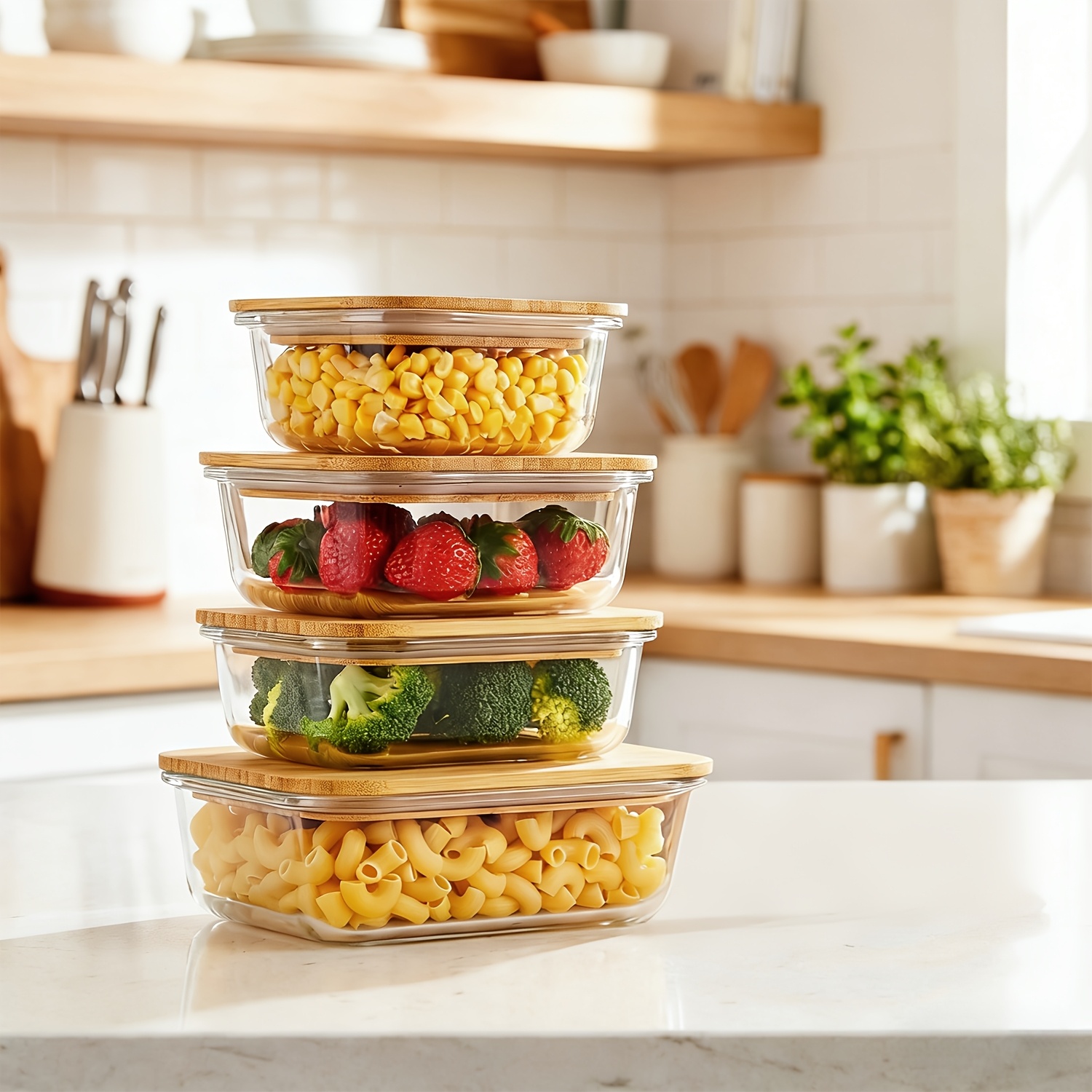8pcs(4pcs Containers And 4pcs  - огляд і ціна Food Storage Oven Safe