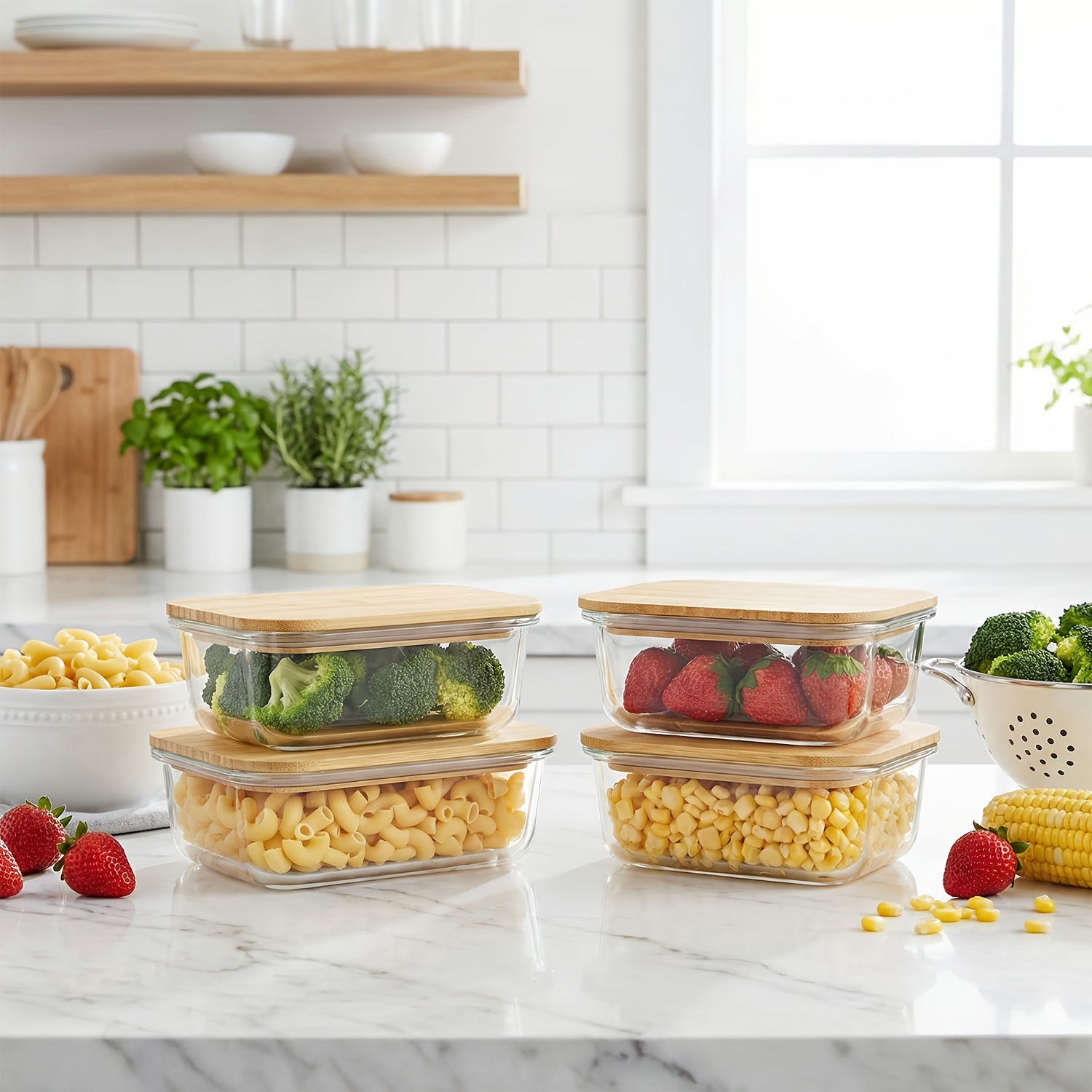 8pcs(4pcs Containers And 4pcs  - огляд і ціна Food Storage Oven Safe