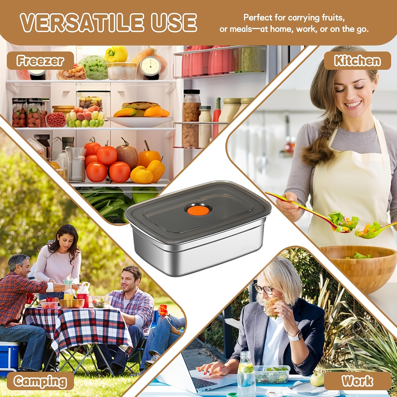 10-Piece Stainless Steel Food  - огляд і ціна Food Storage Freezer Containers