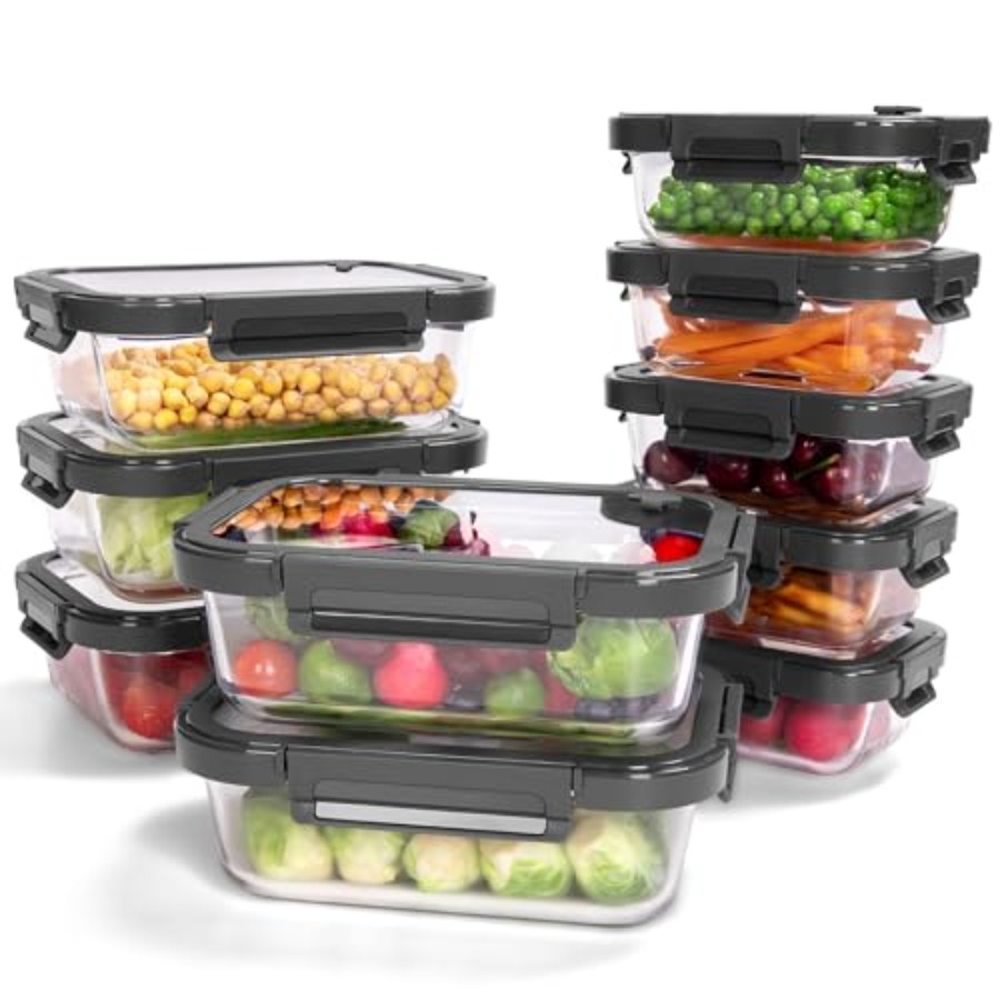 10-Pack Glass Food Storage Con - огляд і ціна Food Storage Oven Safe
