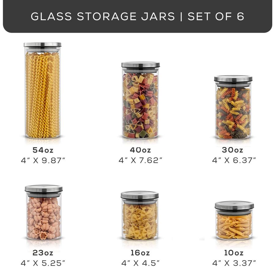 Kitchen Canister Set. 6 Glass  - огляд і ціна Food Storage Pantry