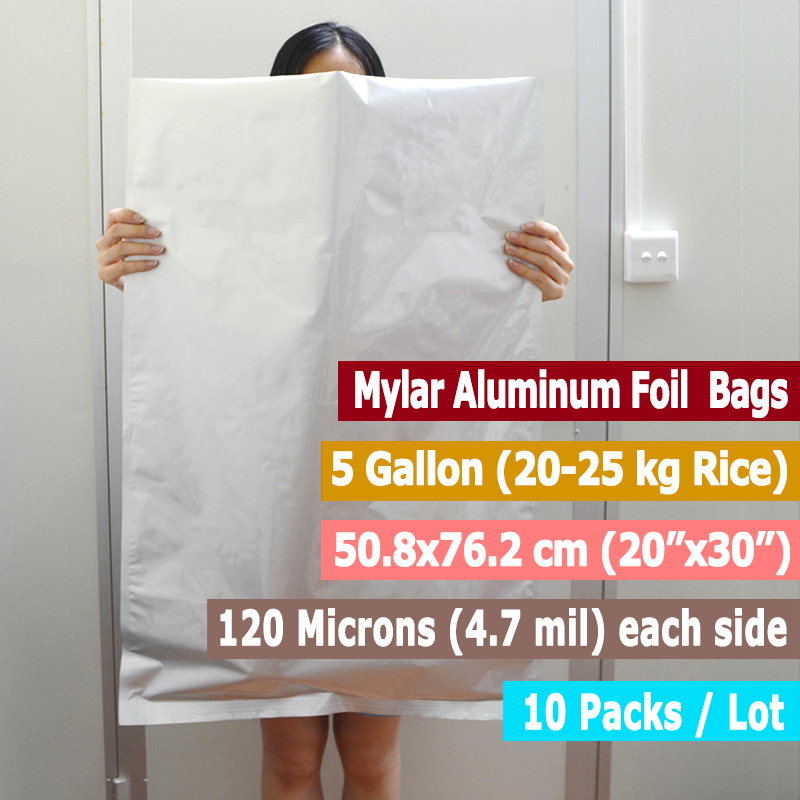 10 Packs 5 Gallons Mylar Bags  - огляд і ціна Food Storage In Mylar Bags