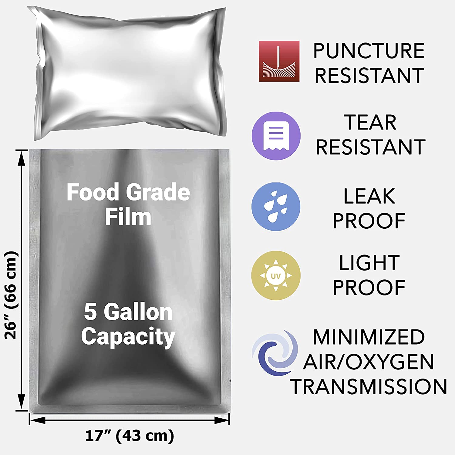 10 Packs 5 Gallons Mylar Bags  - огляд і ціна Food Storage In Mylar Bags