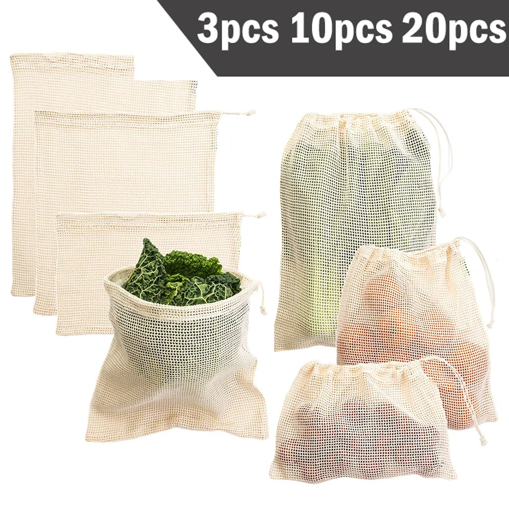 3 6 10pcs Reusable Produce Bag - огляд і ціна Food Storage Net