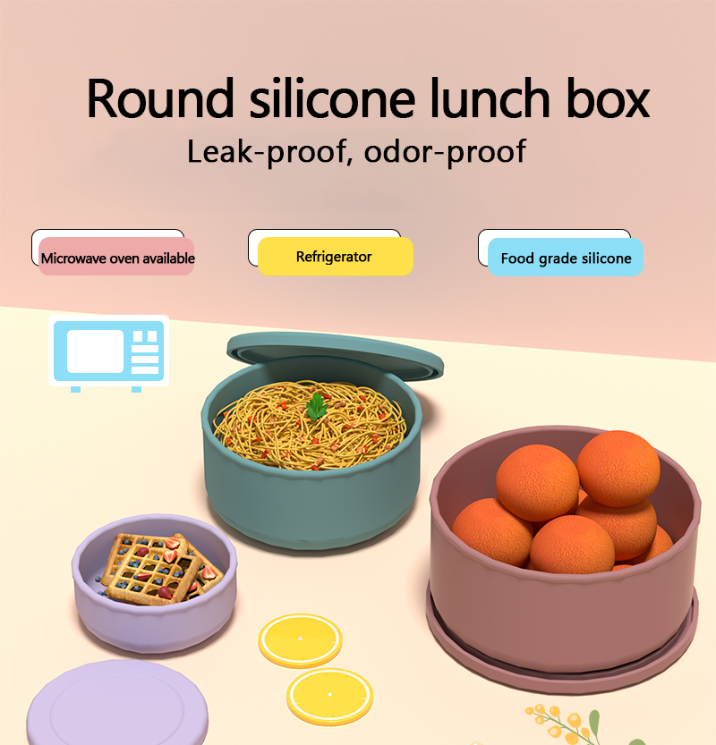 Round silicone lunch box, food - огляд і ціна Food Storage Oven Safe