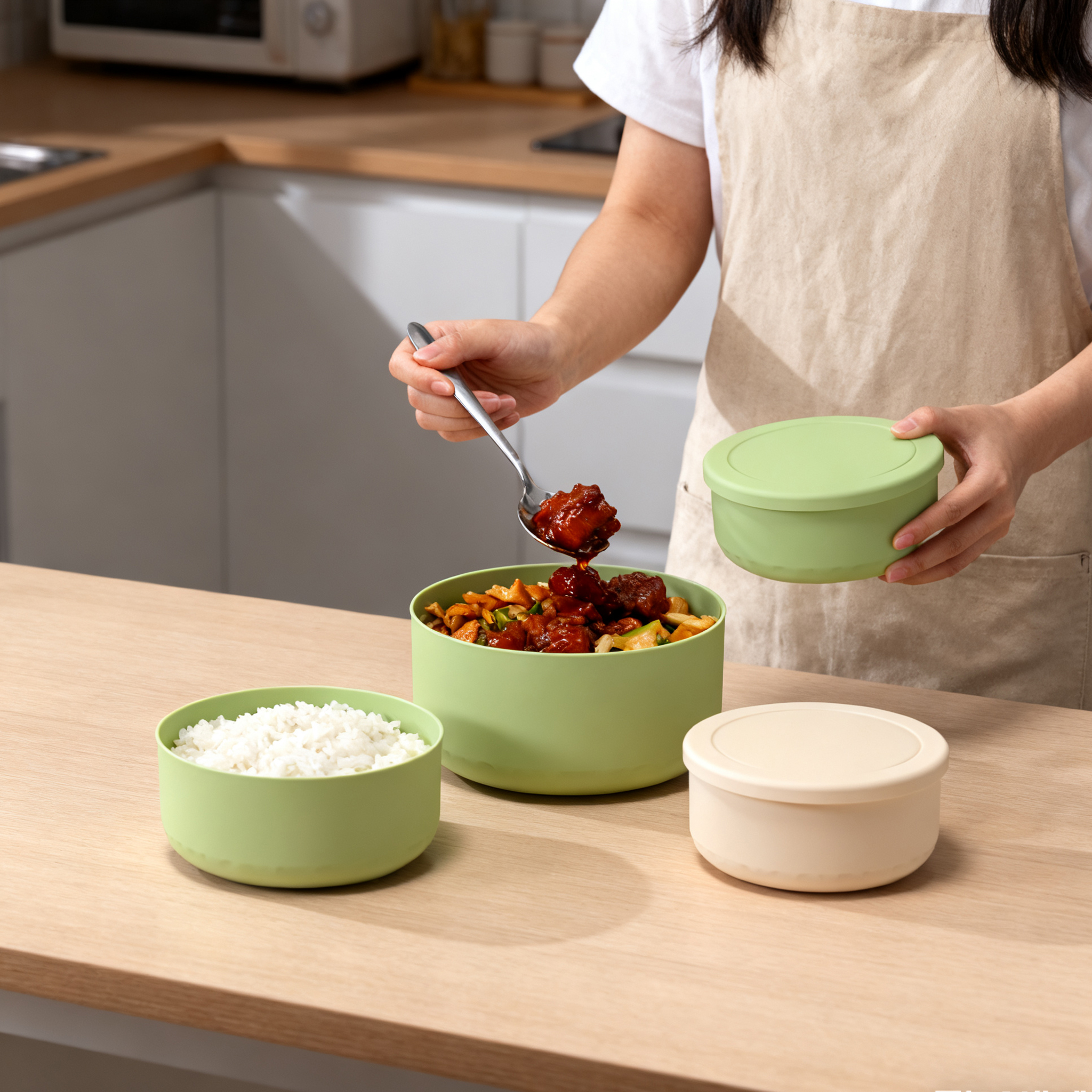 Round silicone lunch box, food - огляд і ціна Food Storage Oven Safe