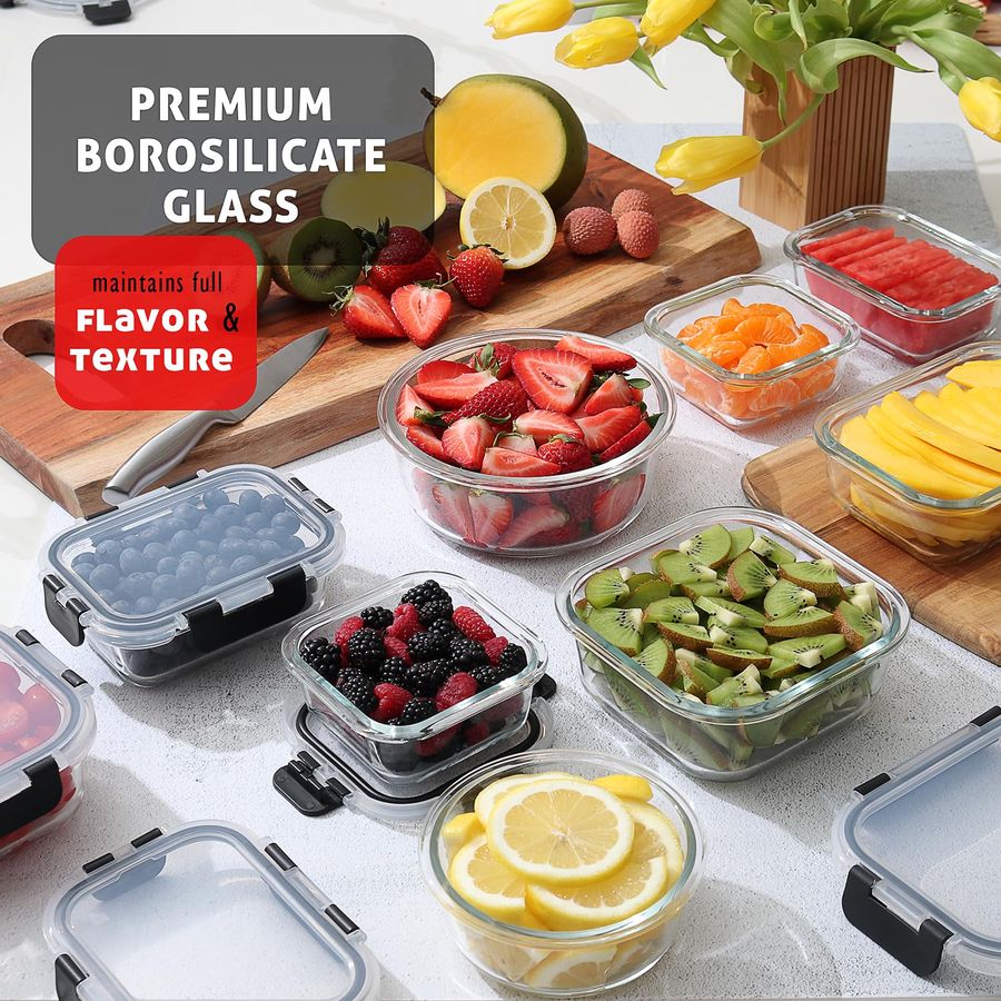 48pc Glass Storage Containers  - огляд і ціна Food Storage Pantry
