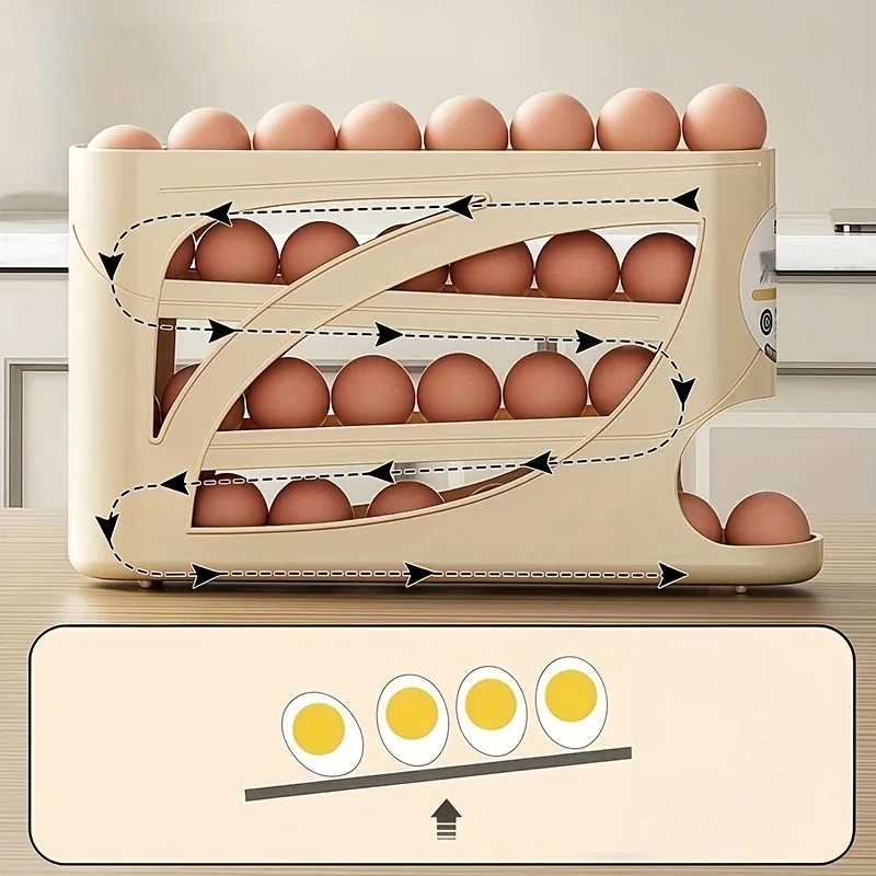 3-Tier Auto Rolling Egg Storag - огляд і ціна Food Storage With Dividers