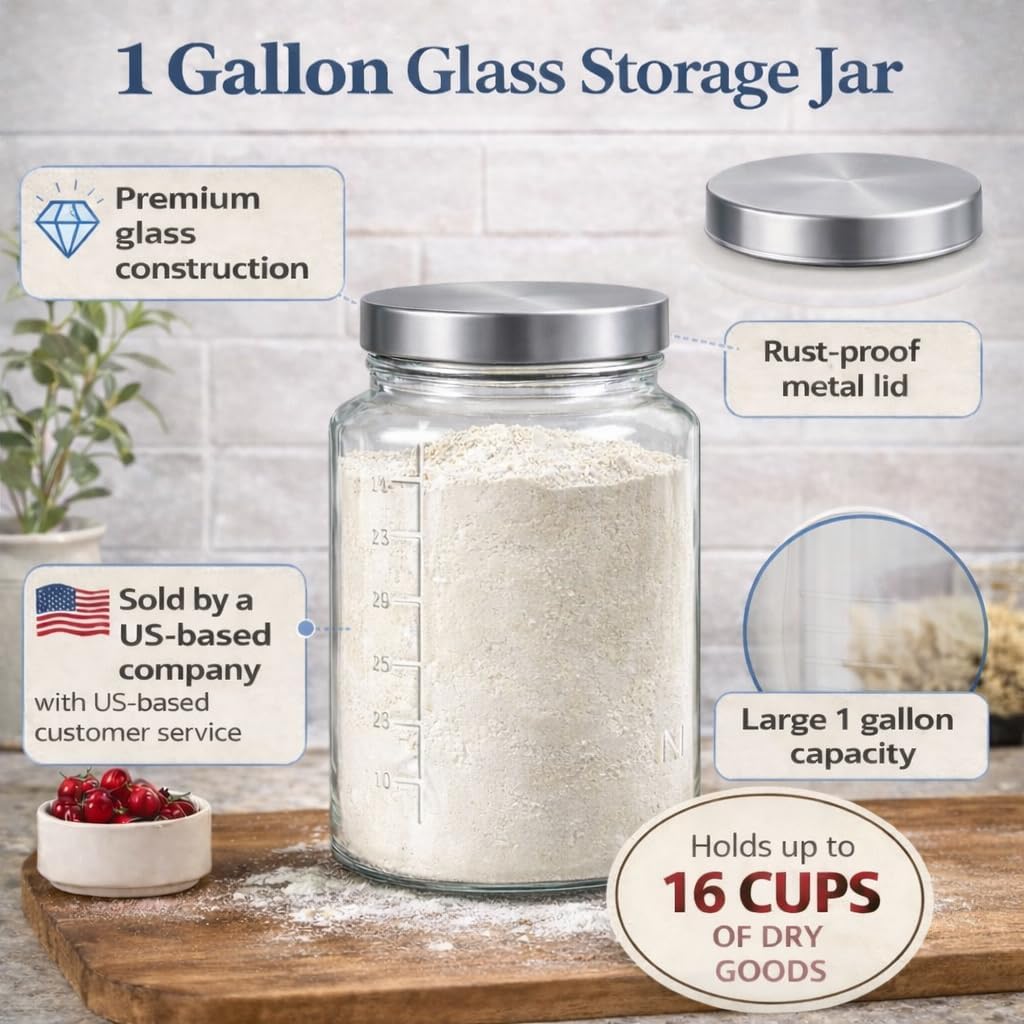 Extra Large    Jar - 1 Gallon  - огляд і ціна Food Storage With Glass Lids
