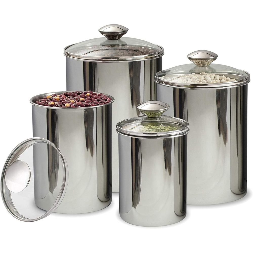4-Piece Stainless Steel Food S - огляд і ціна Food Storage Stainless Steel