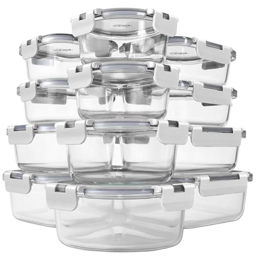 KITCHEN SHOPPE 24pc Borosilica - огляд і ціна Food Storage With Glass Lids