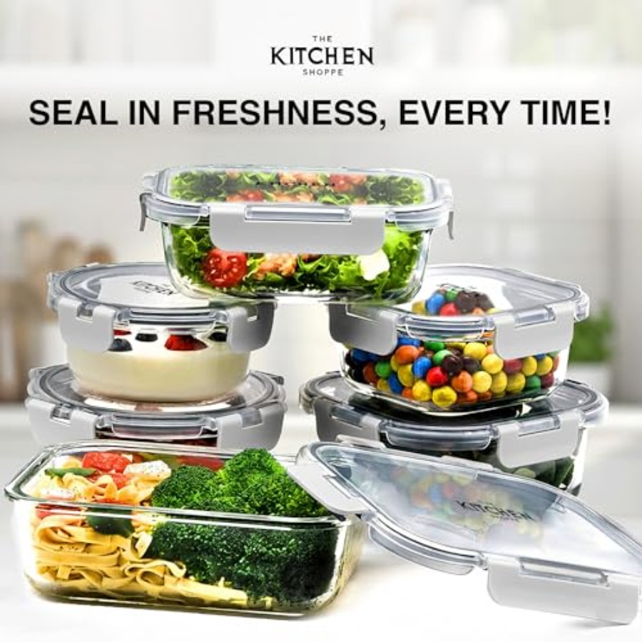 KITCHEN SHOPPE 24pc Borosilica - огляд і ціна Food Storage With Glass Lids