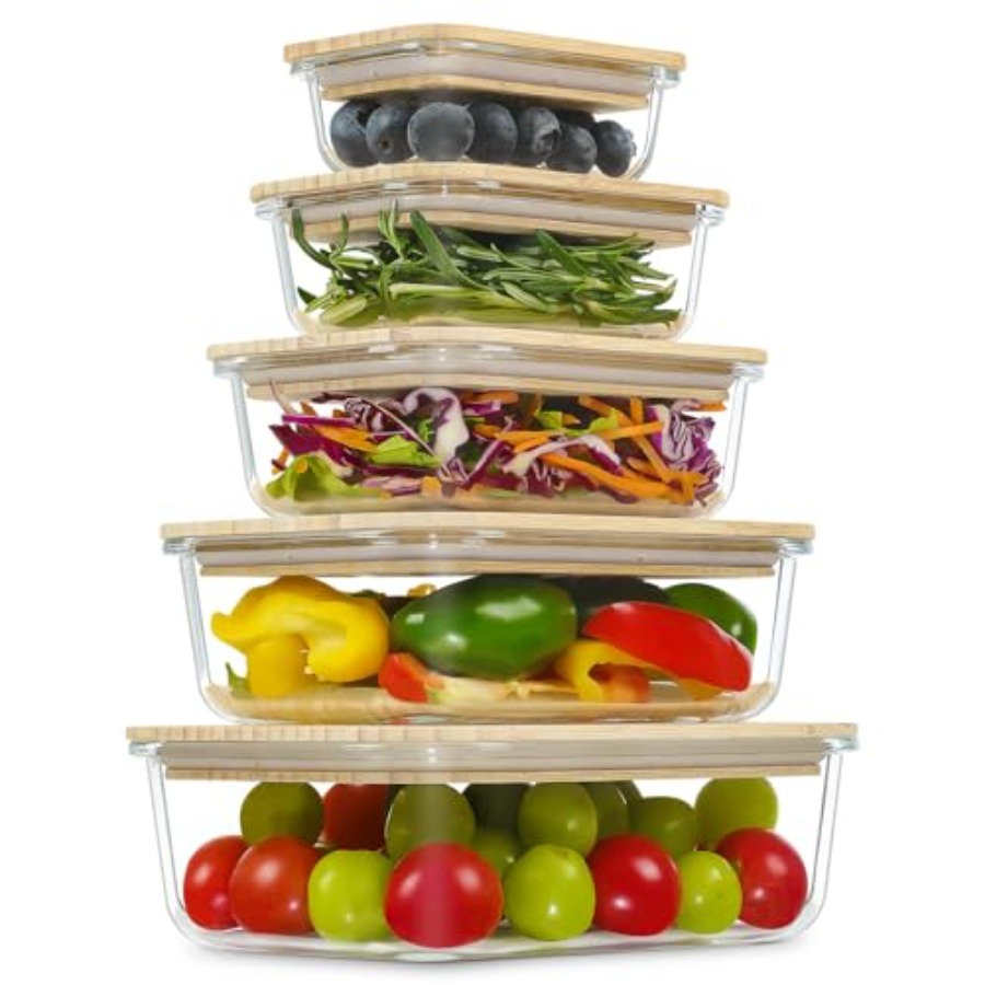 Glass Containers with Bamboo L - огляд і ціна Food Storage Pantry