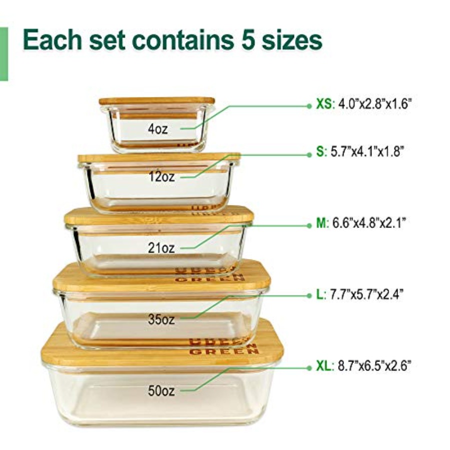 Glass Containers with Bamboo L - огляд і ціна Food Storage Pantry